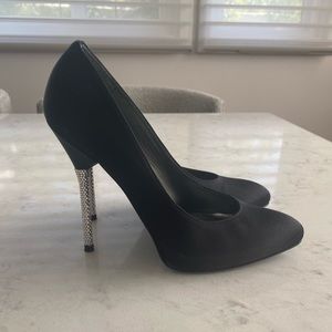 Black and jeweled Stuart Weitzman heels ✨